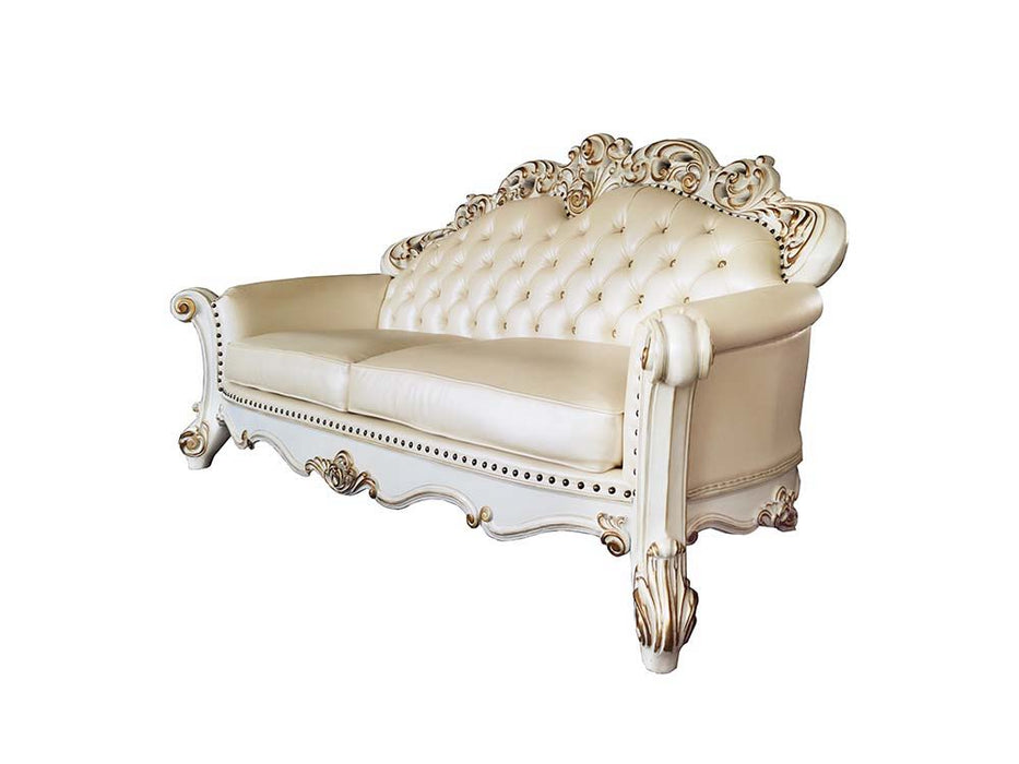 Vendom - Sofa - Champagne PU & Antique Pearl Finsih