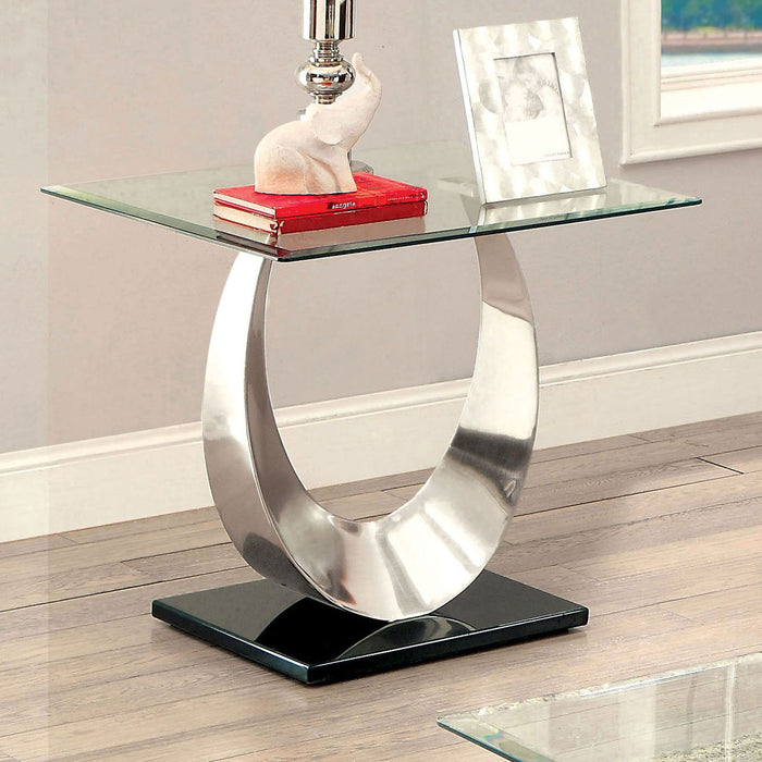 Orla - End Table - Satin Plated / Black