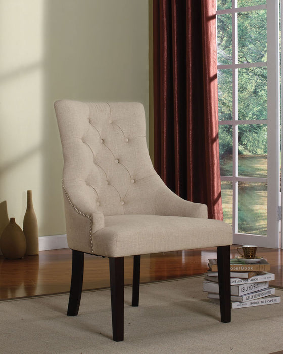 Drogo - Side Chair (Set of 2) - Cream Fabric & Walnut