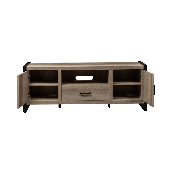 Sun Valley - 64" TV Console With Faux Metal - Light Brown