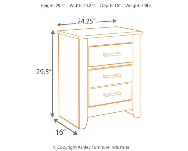 Brinxton Queen/Full Panel Headboard with Mirrored Dresser and 2 Nightstands