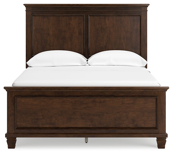 Danabrin Full Panel Bed with Mirrored Dresser, Chest and Nightstand