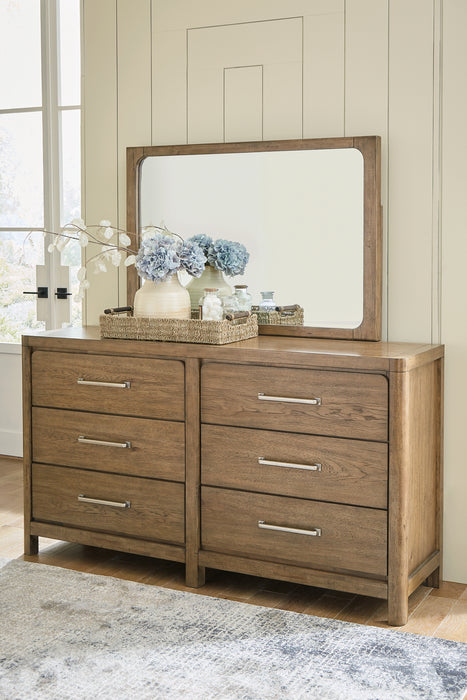 Cabalynn King Panel Bed with Storage with Mirrored Dresser, Chest and Nightstand