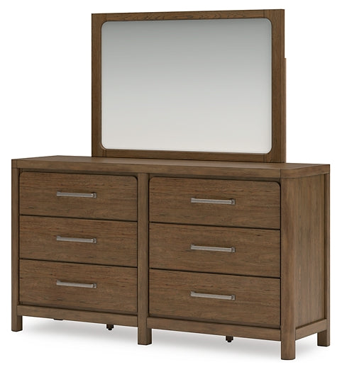 Cabalynn Queen Panel Bed with Storage with Mirrored Dresser and 2 Nightstands